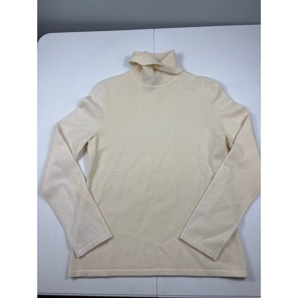 Lord & Taylor Sweaters - Lord & Taylor Womens 100% Cashmere Turtleneck Sweater Cream Off-White Large